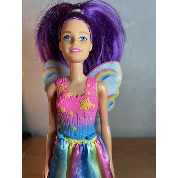 Barbie Dreamtopia Fairy Rainbow Cove FJC85 Purple Hair No Crown - Picture 2 of 6